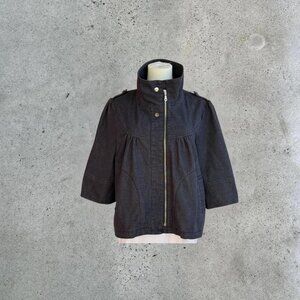 2000s boxy denim zip ip jacket..